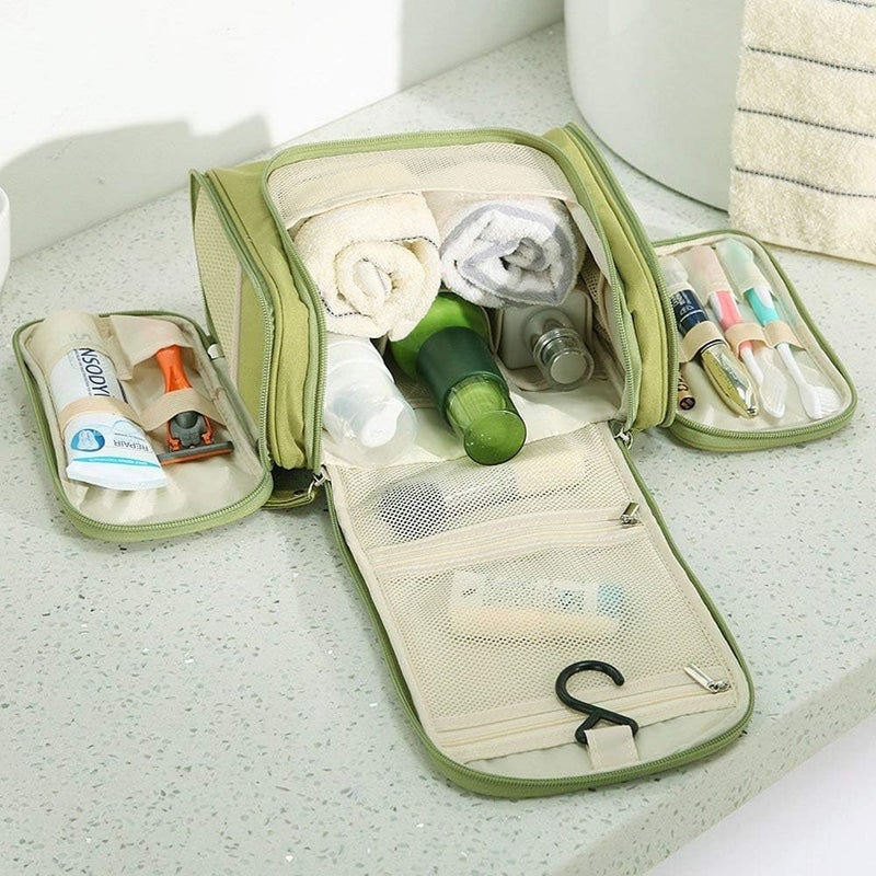 Rinkify Toiletry Bag for Women Multifunctional Travel Makeup Organizer Cosmetic Pouch Portable Travel Kit and Spacious Toiletry Bag for Cosmetics Toiletries and Essentials - Image 5