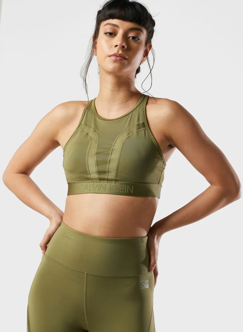Calvin Klein Sports Logo Band Medium Support Bra