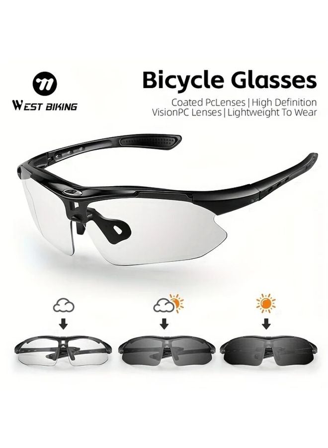 Black WEST BIKING PC Lens Bicycle Glasses Classic Comfortable Fit for Men Women - Image 2