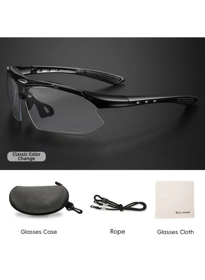 Black WEST BIKING PC Lens Bicycle Glasses Classic Comfortable Fit for Men Women - Image 1