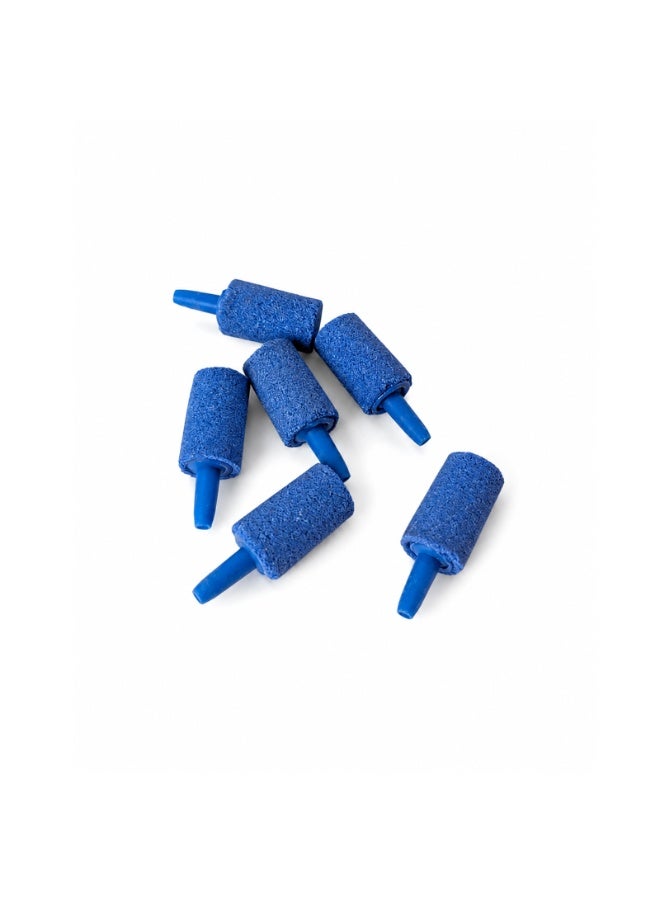 Mini Aquarium Air Stone Bubble Diffuser - Cylinder Air Stone for Fish Tank Oxygen Pump, Hydroponics, Betta Tank, Small Pond Aeration - Mineral Stone with Plastic Connector, 2.5cm Length, Blue Color - Image 2