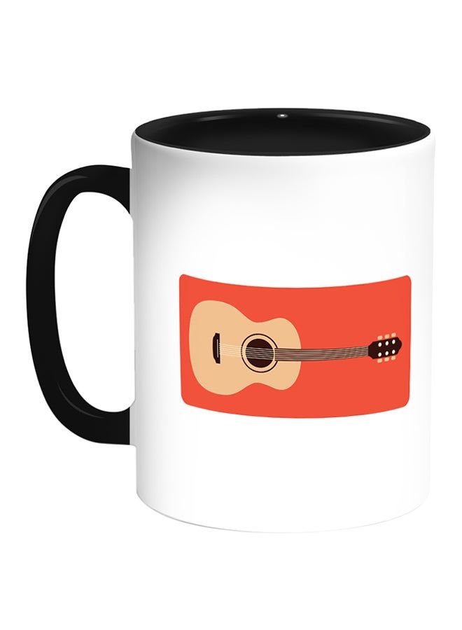 RKN Classic Guitar Printed Coffee Mug White/Black 11ounce - Image 2