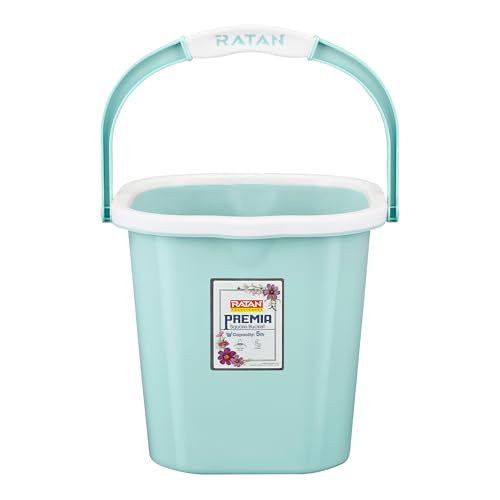 RATAN PLASTICWARE Premia Bucket (5L X 1) - Mint|Light Weight and Easy to Carry|PerfecBathroom Bucket | Water Storage | Perfect for Mopping | Double Moulded | 5 LTR - Image 1