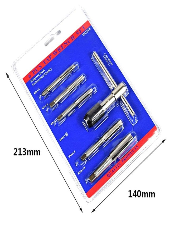 Veltrix - M6 M7 M8 M10 M12 Tungsten Steel Thread Tap Drill Bit Wrench Set for Metal Working - 6pcs - Image 3