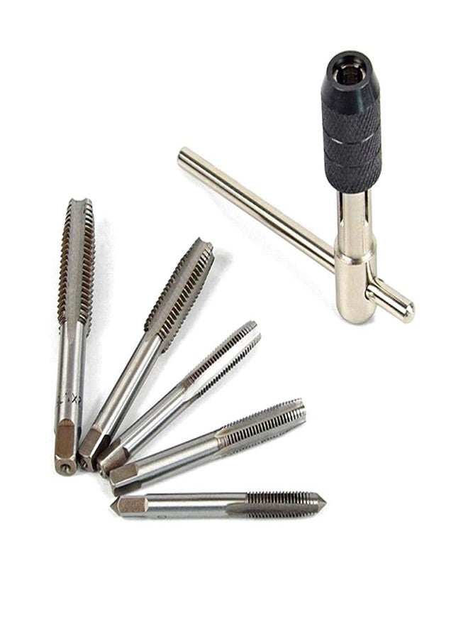 Veltrix - M6 M7 M8 M10 M12 Tungsten Steel Thread Tap Drill Bit Wrench Set for Metal Working - 6pcs - Image 1