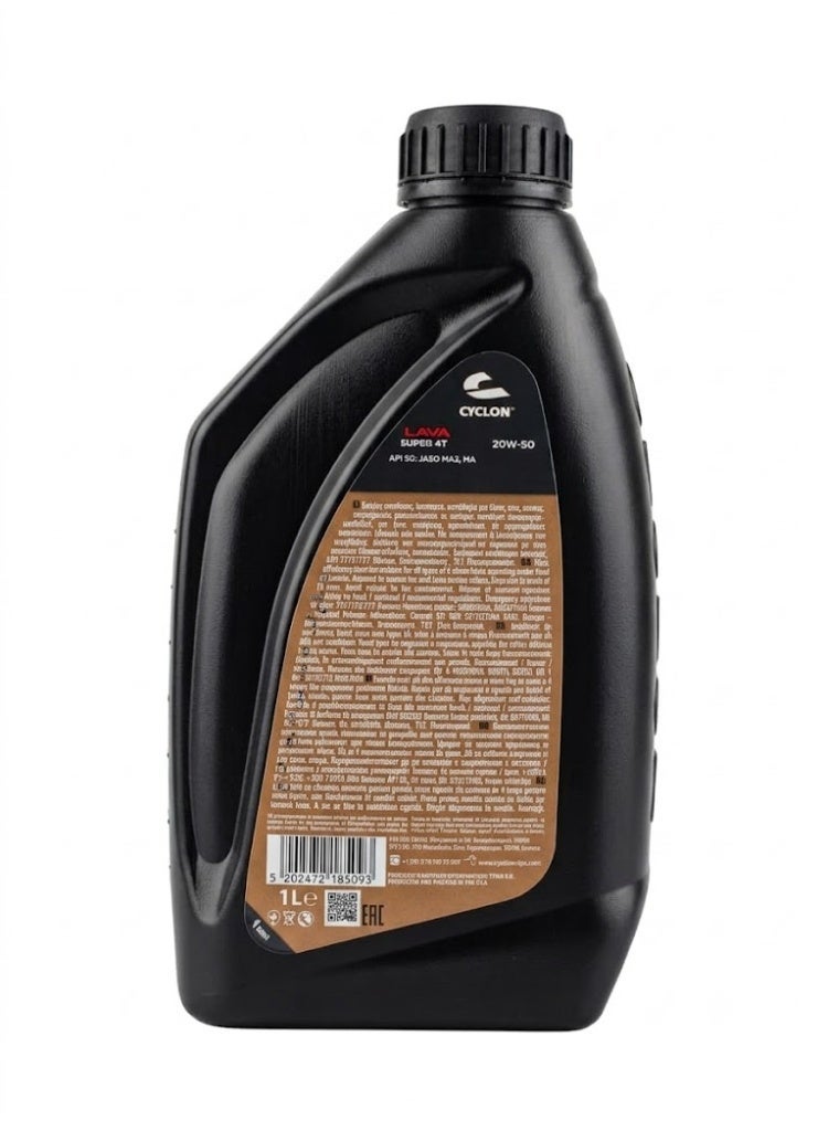 Cyclon LAVA SUPER 4T 20W50 Motorcycle Engine Oil - 1L - Image 2