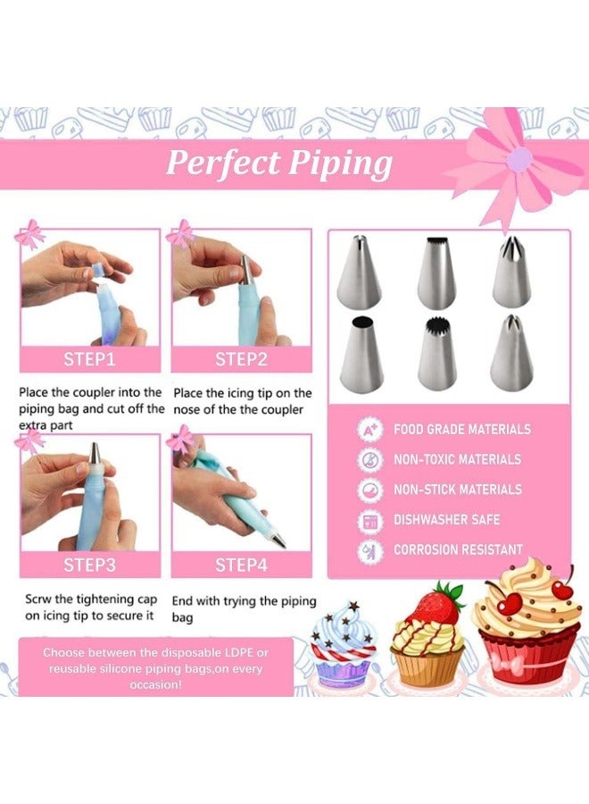 general 255 pieces of pink cake turntable set, decorating supplies, baking accessories, fondant tool set - Image 5