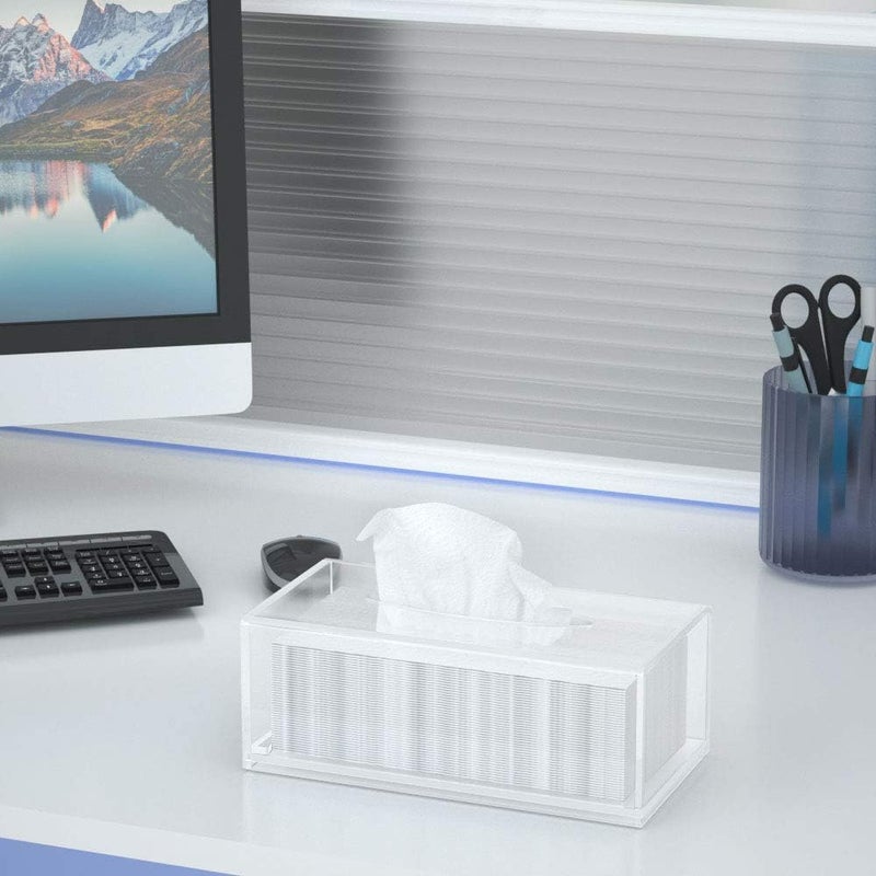 FEMELI Acrylic Tissue Box,Clear Facial Tissue Holder Case Dispenser Napkin Organizer for Bathroom Kitchen Bedroom Office - Image 5