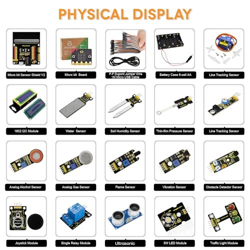 KEYESTUDIO 37 Sensors Starter Kit with Microbit V2.2 Board, Easy to Learn Microbit V2 Coding for Beginners Teens Adults - Image 3