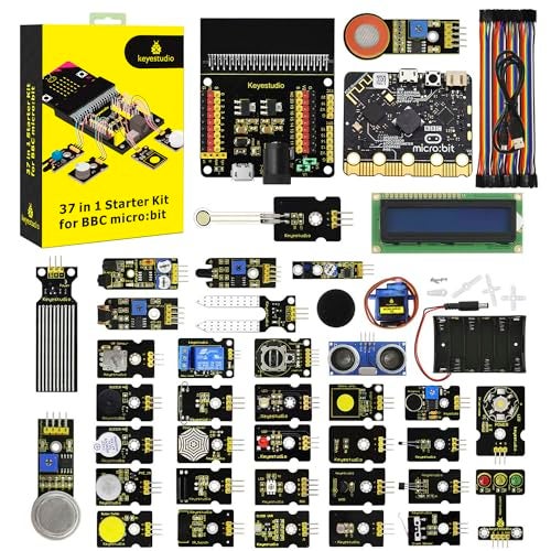 KEYESTUDIO 37 Sensors Starter Kit with Microbit V2.2 Board, Easy to Learn Microbit V2 Coding for Beginners Teens Adults - Image 1