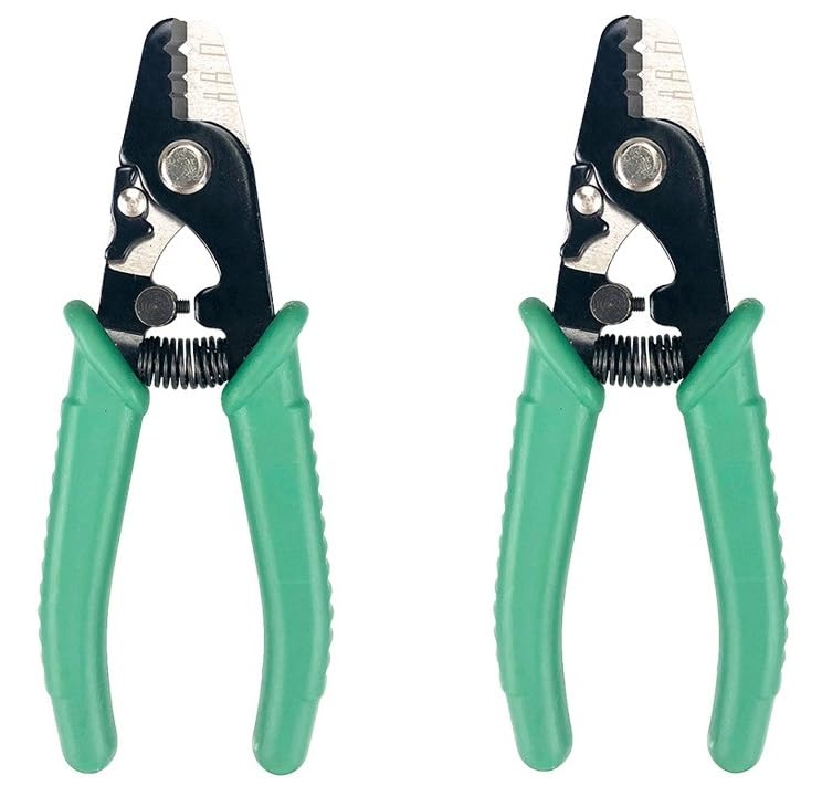 Corslet أداة إزالة الألياف البصرية ثلاثية الثقوب، كماشة إزالة الألياف البصرية، أداة ضغط، قاطع أسلاك، عبوة من 2 - Image 1