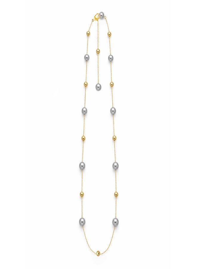 Peora Beads Studded Gold Plated Fancy Chain Necklace Jewellery for Women & Girls - Image 5