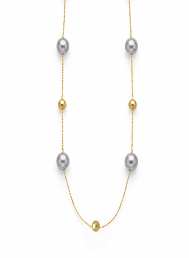 Peora Beads Studded Gold Plated Fancy Chain Necklace Jewellery for Women & Girls - Image 1