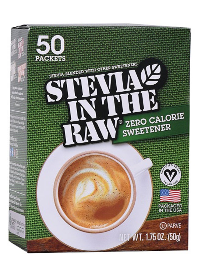 SWEET'N LOW Stevia In The Raw Zero Calorie Sweetener Packets 50 Packets (50g)  - Image 1