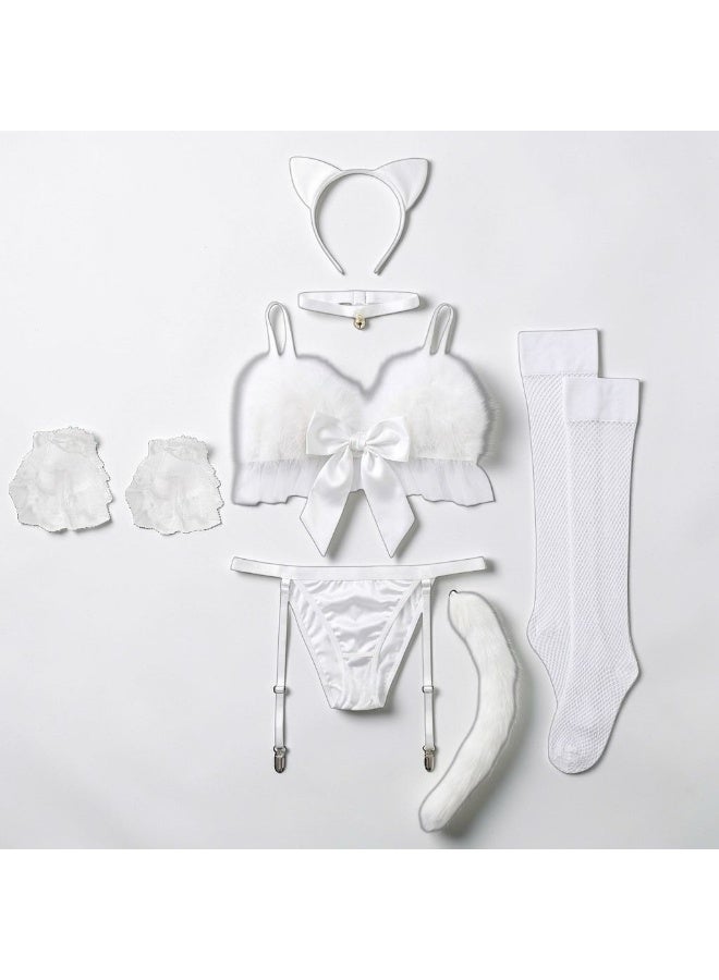 Lingerie set with feather details