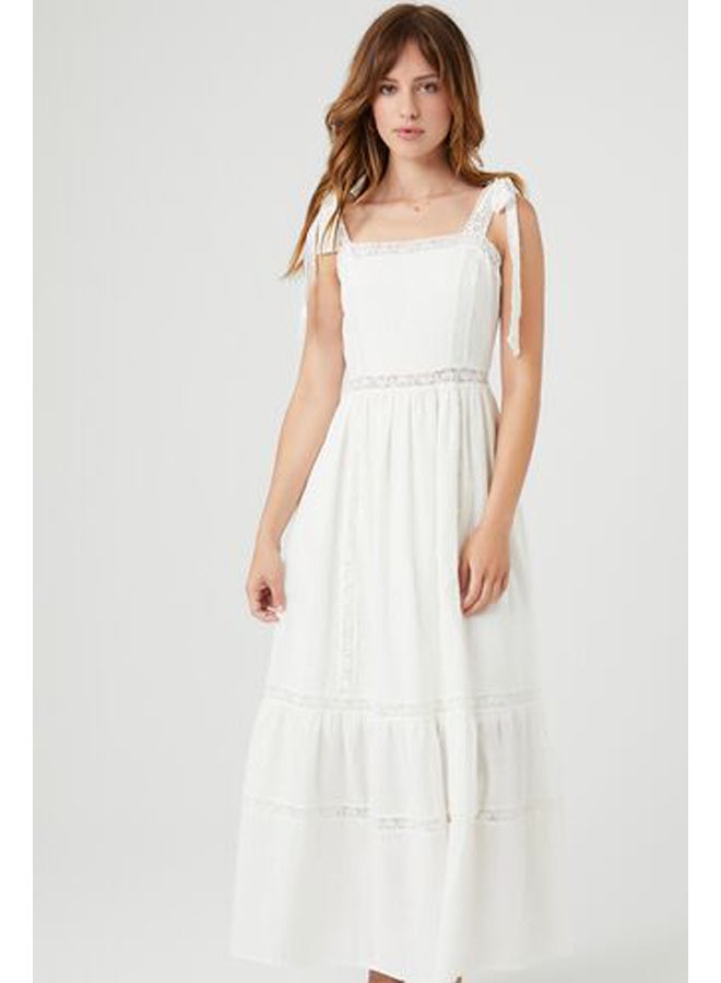 FOREVER 21 Lace-Trim Tie-Strap Maxi Dress - Image 4