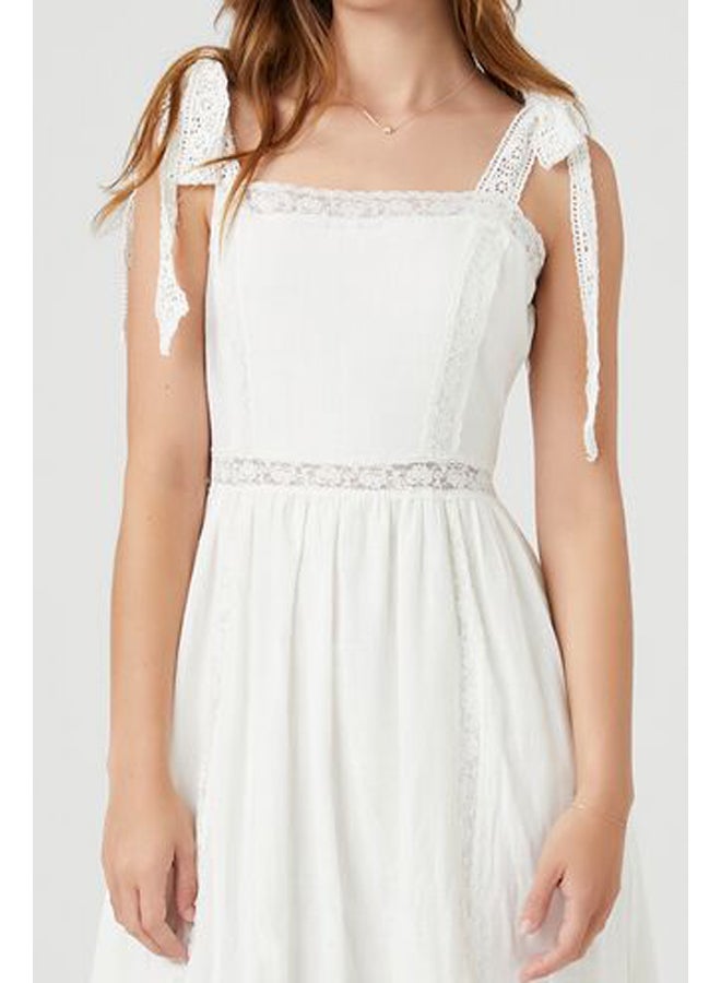 FOREVER 21 Lace-Trim Tie-Strap Maxi Dress - Image 5