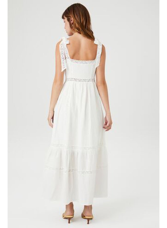 FOREVER 21 Lace-Trim Tie-Strap Maxi Dress - Image 3