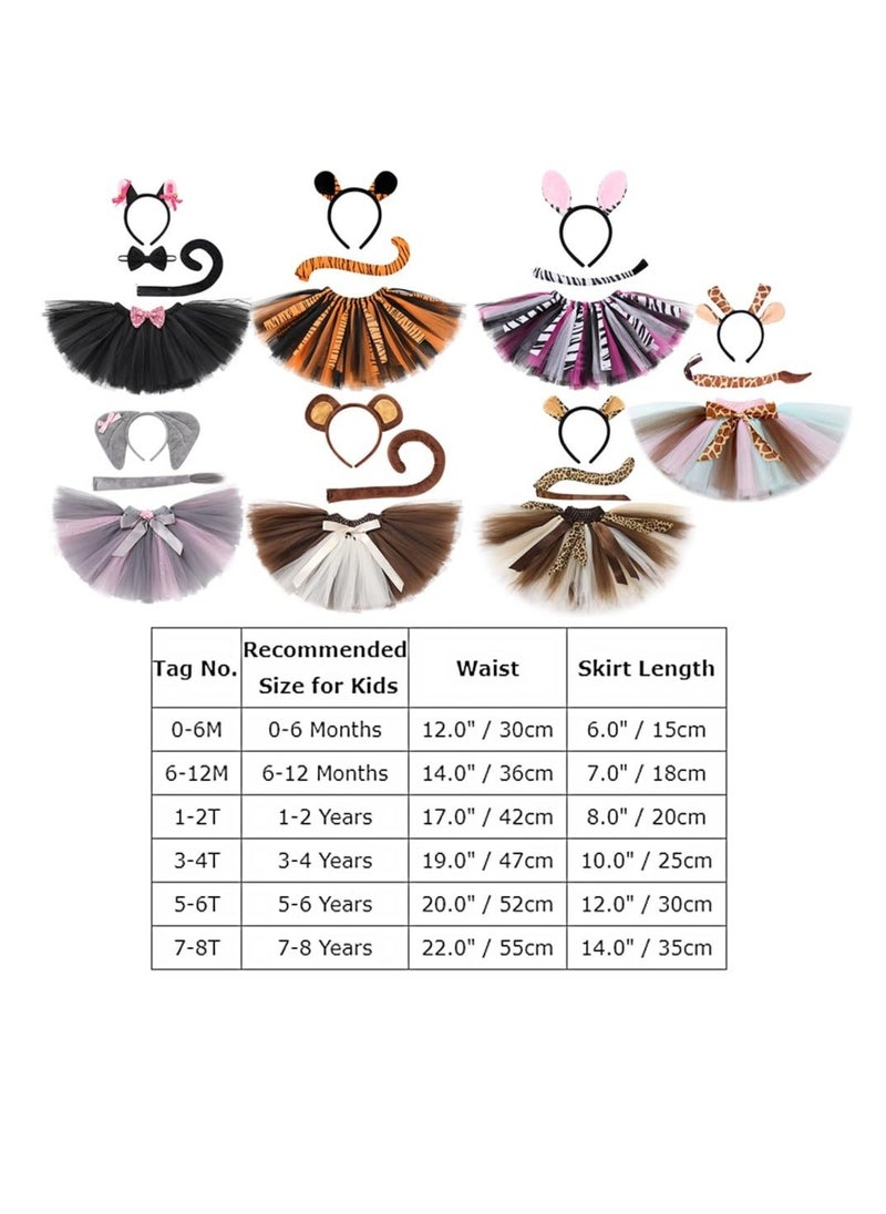 Generic - Lovely Zebra Animals Costume, Zebra Tutu Skirt Ear Headband Tail, Suitable for Baby Birthday Party Cosplay Dress (1-2T, Pink) - Image 1