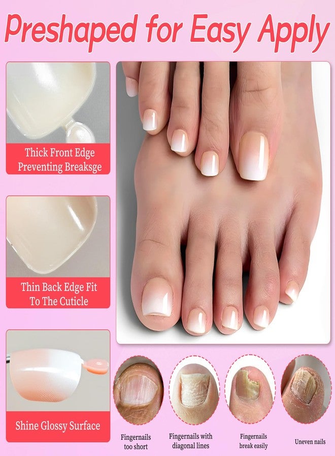 Lifextol 120PC Cat-eye Press on Toenails Short Fake Toenailss Press ons for Women-K - Image 4