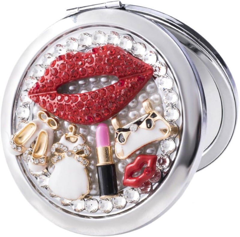 SHOWERORO Pocket Size Dual-Sided Folding Makeup Mirror Small Portable Cosmetics Mirror for Women Travel Purse Use - Image 1