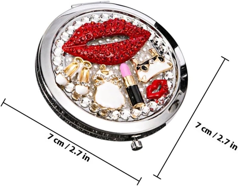 SHOWERORO Pocket Size Dual-Sided Folding Makeup Mirror Small Portable Cosmetics Mirror for Women Travel Purse Use - Image 2