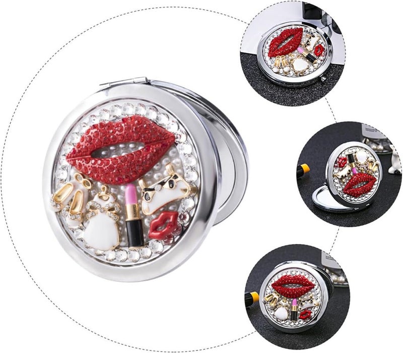 SHOWERORO Pocket Size Dual-Sided Folding Makeup Mirror Small Portable Cosmetics Mirror for Women Travel Purse Use - Image 3