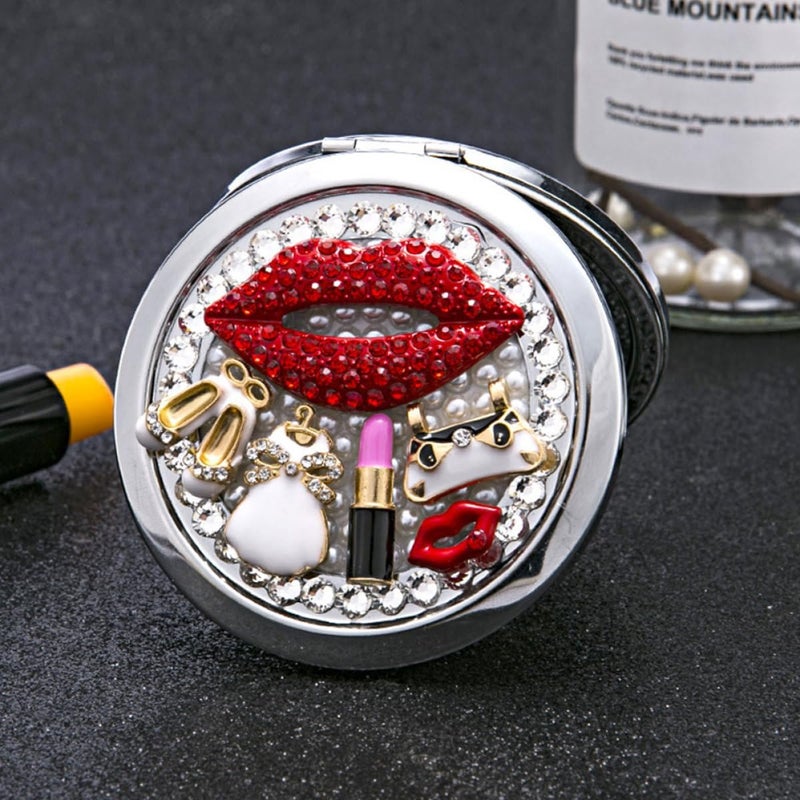 SHOWERORO Pocket Size Dual-Sided Folding Makeup Mirror Small Portable Cosmetics Mirror for Women Travel Purse Use - Image 5