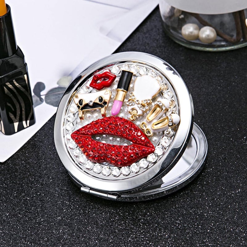 SHOWERORO Pocket Size Dual-Sided Folding Makeup Mirror Small Portable Cosmetics Mirror for Women Travel Purse Use - Image 4