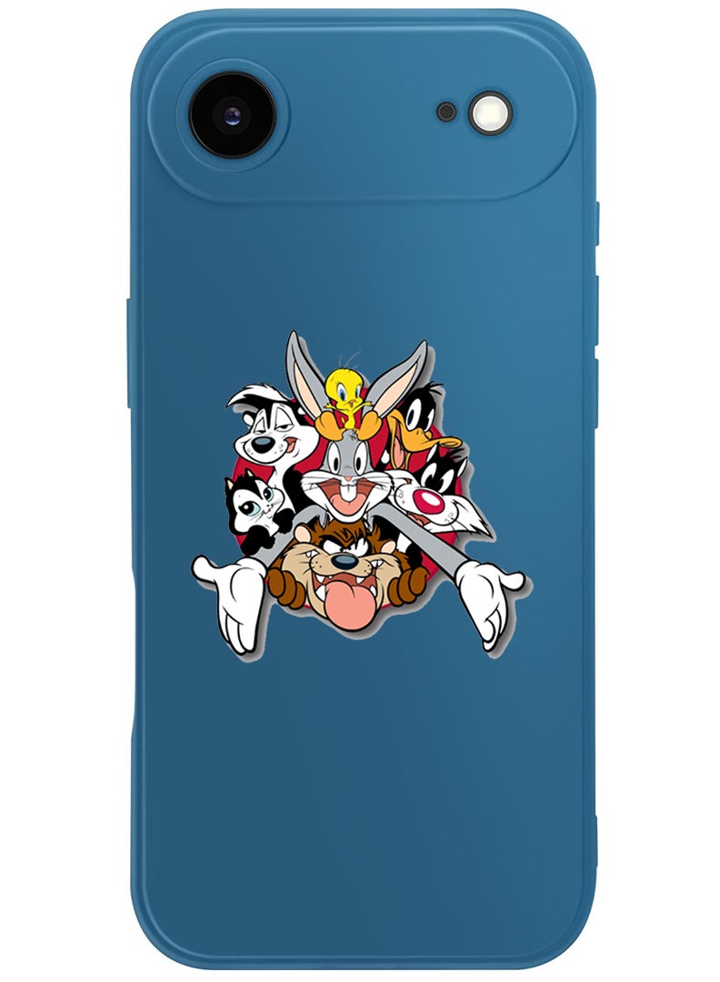 Theodor Protective Slim Fit Case Liquid Silicone Cover with Full Body Protection Anti-Scratch Shockproof Case For Apple iPhone 17 Air (Blue) Looney Tunes - Image 1