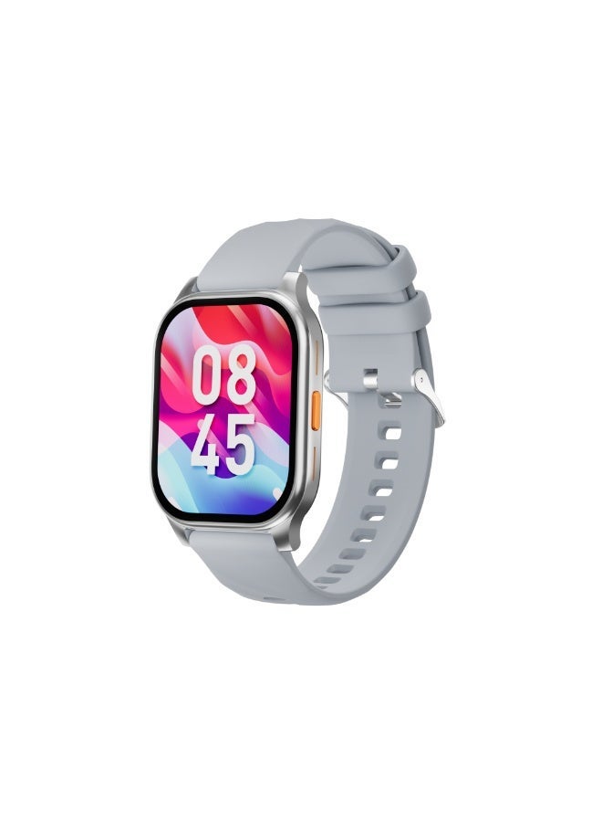 AROAQ SW01 Smartwatch – 2.04” AMOLED, Heart Rate & SpO2 Monitoring, Bluetooth Calling, Multi-Sport Tracker, Wireless Charging, IP67 Waterproof - Gray - Image 1