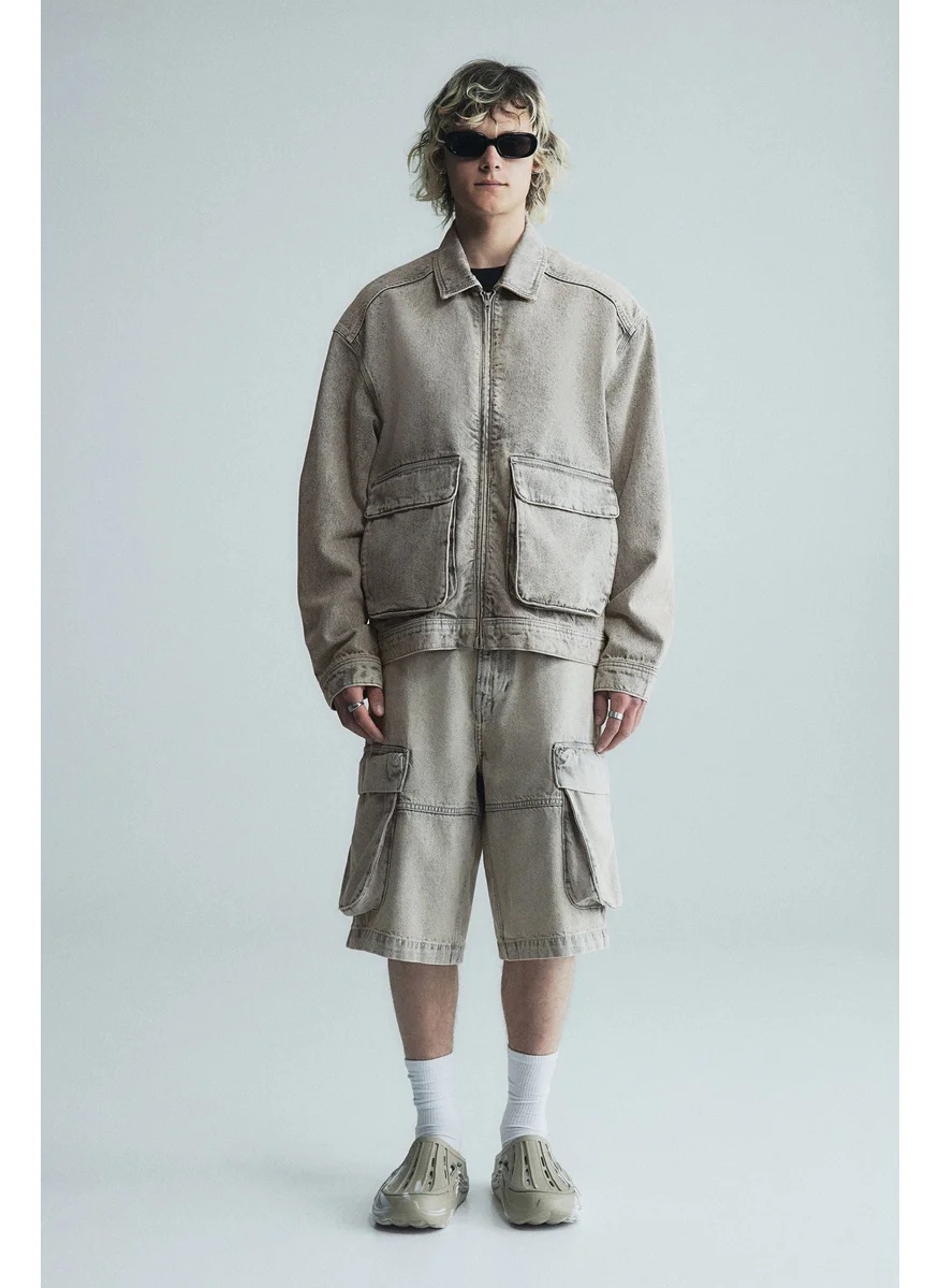 اتش اند ام Loose Denim Cargo Shorts