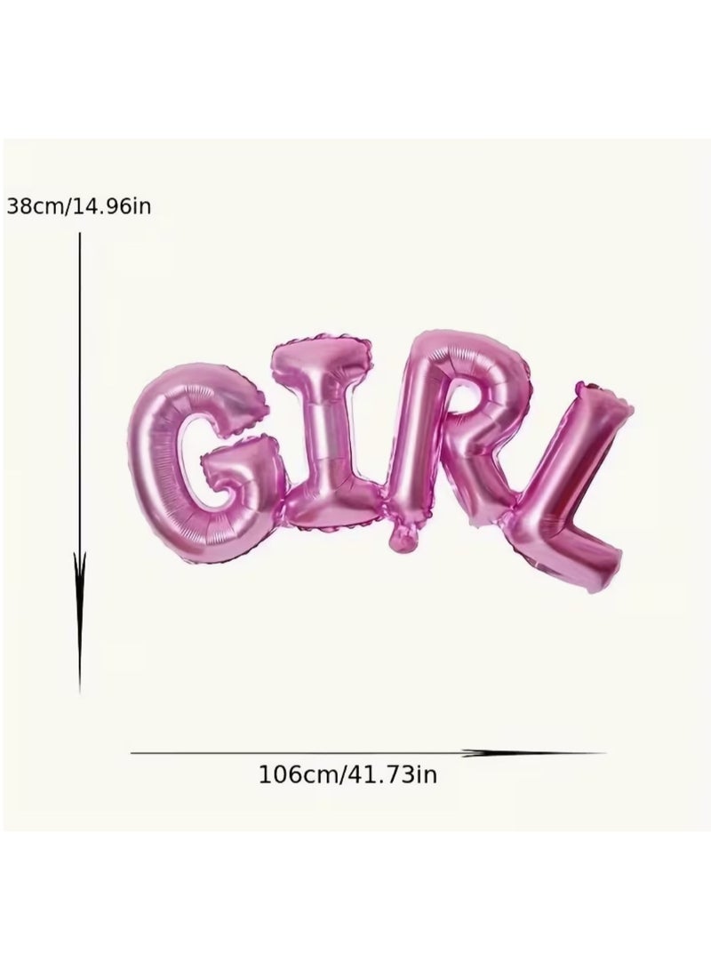 4pcs Gender Reveal Blue and Pink Letter with Blue and Pink Party Background Foil Balloon Set, Suitable for Birthday Party Decorations - Image 3