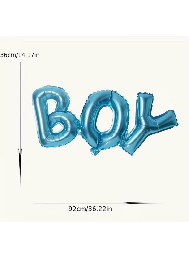 4pcs Gender Reveal Blue and Pink Letter with Blue and Pink Party Background Foil Balloon Set, Suitable for Birthday Party Decorations - Image 4