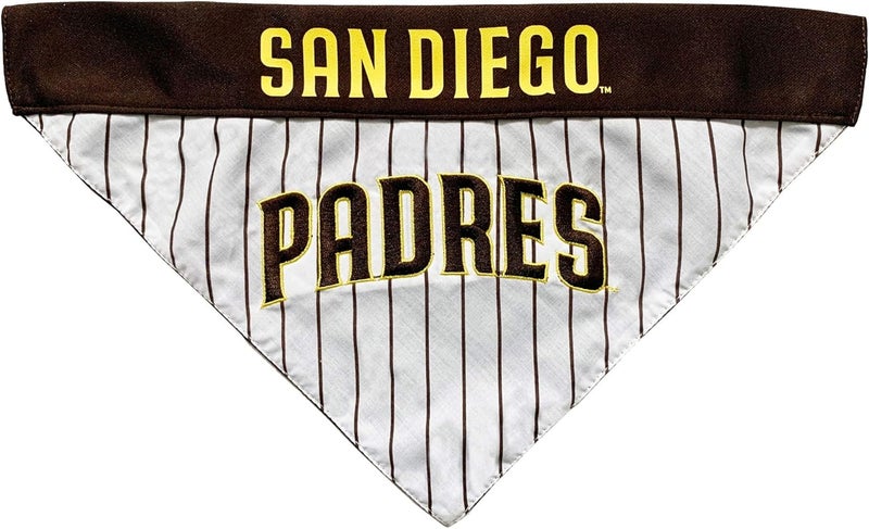 Pets First PAD-3217-S-M MLB San Diego Padres Reversible Pet Bandana, Small/Medium, MLB Team Color - Image 3