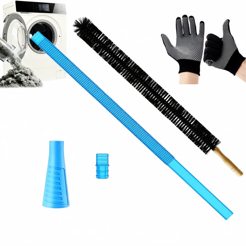 EBIEFLY Universal Dryer Vent Cleaner Kit Compatible with All Vacuum Cleaner Include Vacuum Hose Attachment Accessories Brush Lint Brush,Dryer Vent Vacuum Hose with Gloves - Image 1