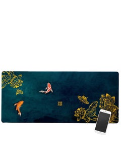 Extended Gaming Mouse Pad, Chinese Element Large Desk Pad Mat Non-Slip Rubber Base with Stitched Edges(35.4x15.7in), Waterproof Computer Keyboard Desk Pad for Work, Game, Office, Home