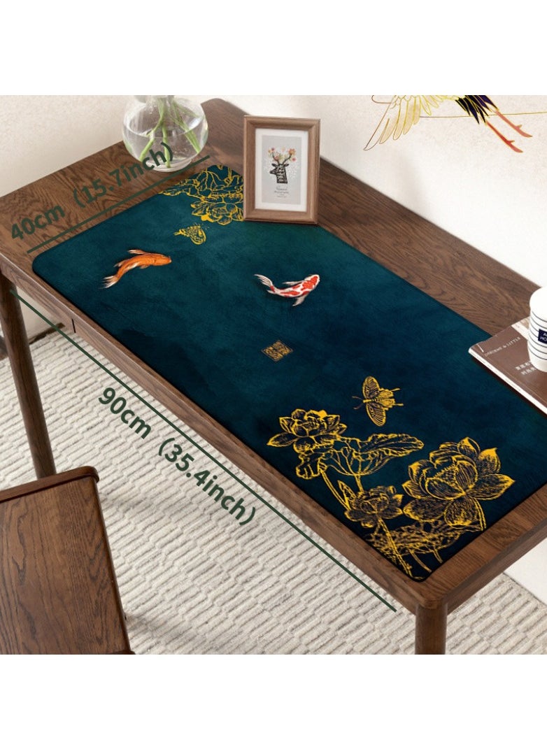 Mistyblue - Extended Gaming Mouse Pad, Chinese Element Large Desk Pad Mat Non-Slip Rubber Base with Stitched Edges(35.4x15.7in), Waterproof Computer Keyboard Desk Pad for Work, Game, Office, Home - Image 1
