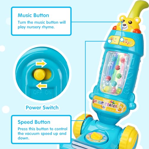  FS FS Kids Vacuum Cleaner Toy for Toddler with Lights & Sounds Effect & Ball-Popping Action – Pretend Play Housekeeping Toys Great Gifts for Toddlers, Boys and Girls, Ages 2 3 4 Years Old - Image 4