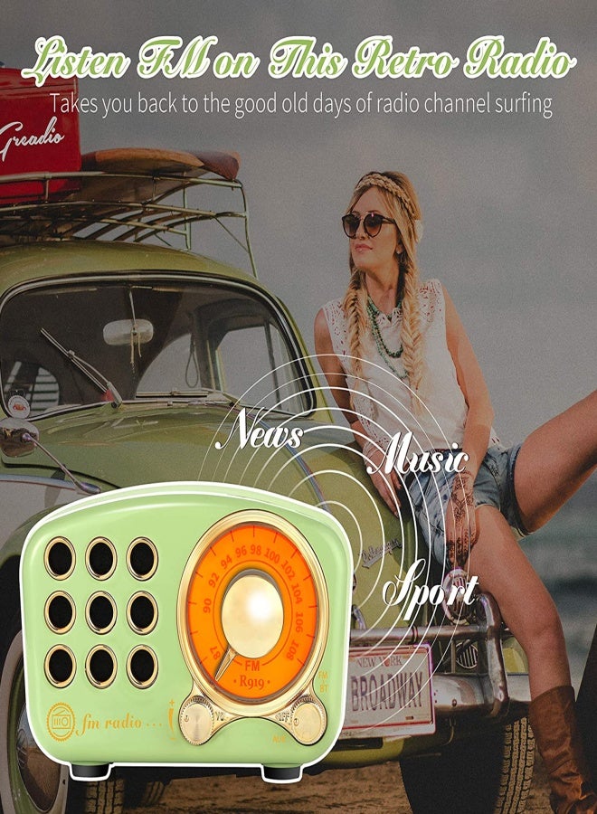 مكبر صوت بلوتوث كلاسيكي قديم - راديو عتيق - صوت جهير قوي معزز، صوت عالٍ، اتصال لاسلكي بلوتوث 5.0، يدعم بطاقة TF ومشغل MP3 - Image 2