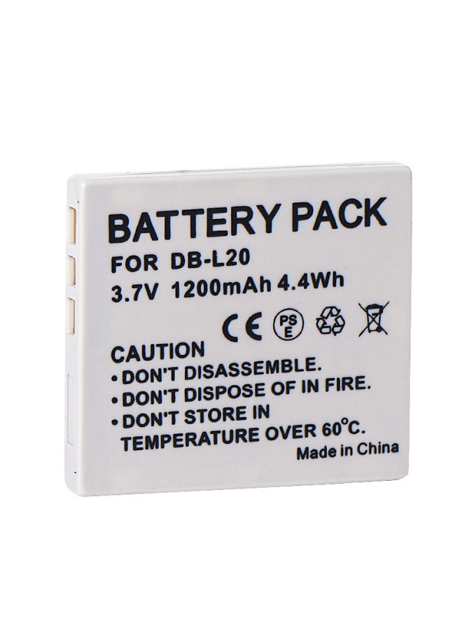 Applicable To Sanyo DB-L20 Camera Battery DMC-C1 CA65 E60 CG6 CA6 DMX-CA8 CG9-Standard Capacity:1200mAH