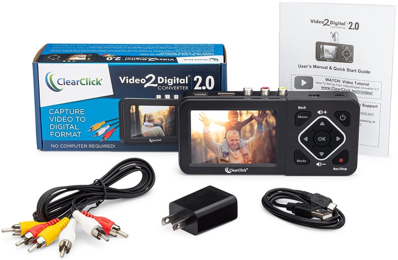 ClearClick محول الفيديو إلى الرقمية ClearClick 2.0 (الجيل الثاني) - سجل الفيديو من أجهزة VCR، أشرطة VHS، AV، RCA، Hi8، كاميرا الفيديو، DVD، أنظمة الألعاب [يتطلب وجود VCR/كاميرا فيديو تعمل وأشرطة] - Image 4
