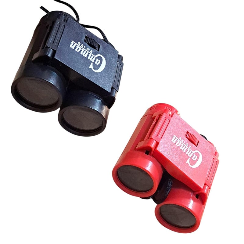 JNiL Binocular for Kids-Telescope Bird Watching. Pocket Size Mini Binoculars for Kids Compact Folding Games (Pack of 2) (Red-Black) - Image 1