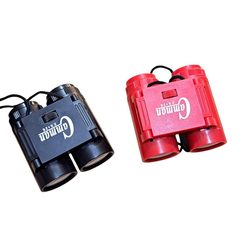 JNiL Binocular for Kids-Telescope Bird Watching. Pocket Size Mini Binoculars for Kids Compact Folding Games (Pack of 2) (Red-Black) - Image 2