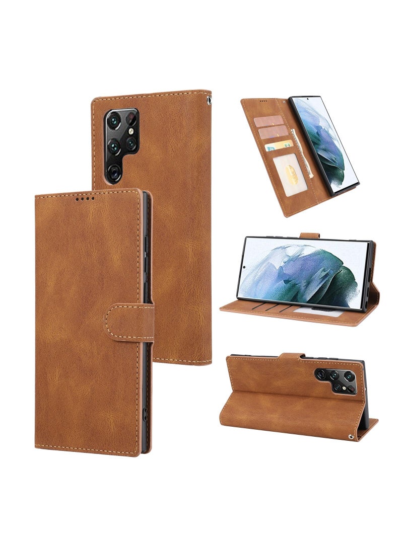 Suteni Flip Cover Card Slots Leather Phone Case for Samsung - Image 3