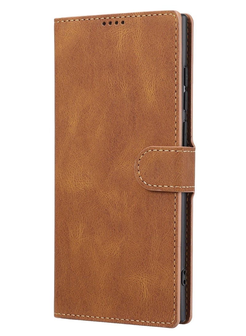 Suteni Flip Cover Card Slots Leather Phone Case for Samsung - Image 1