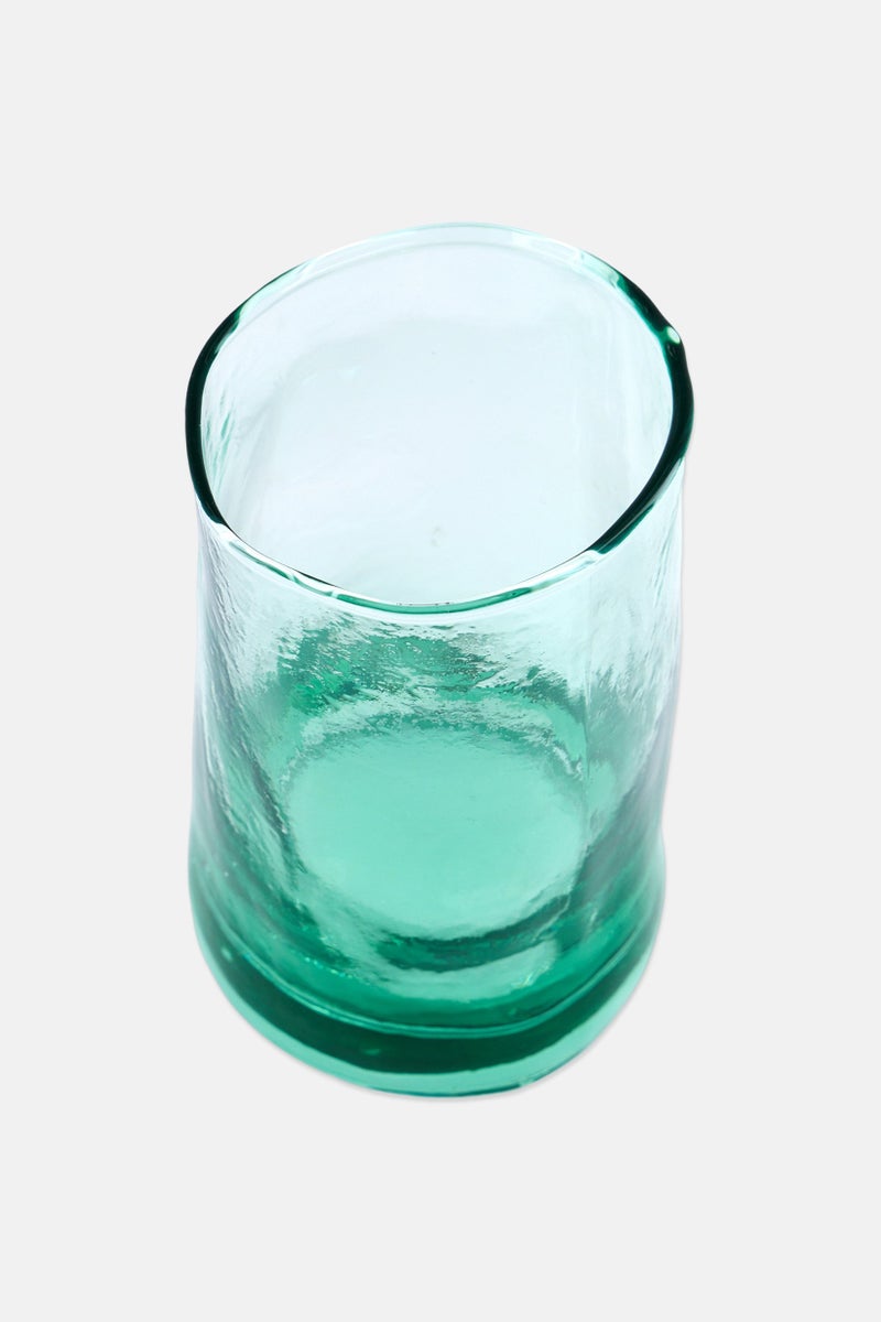 Muy Mucho Decorative Glass Vase 980ml, Green Transparent - Image 3