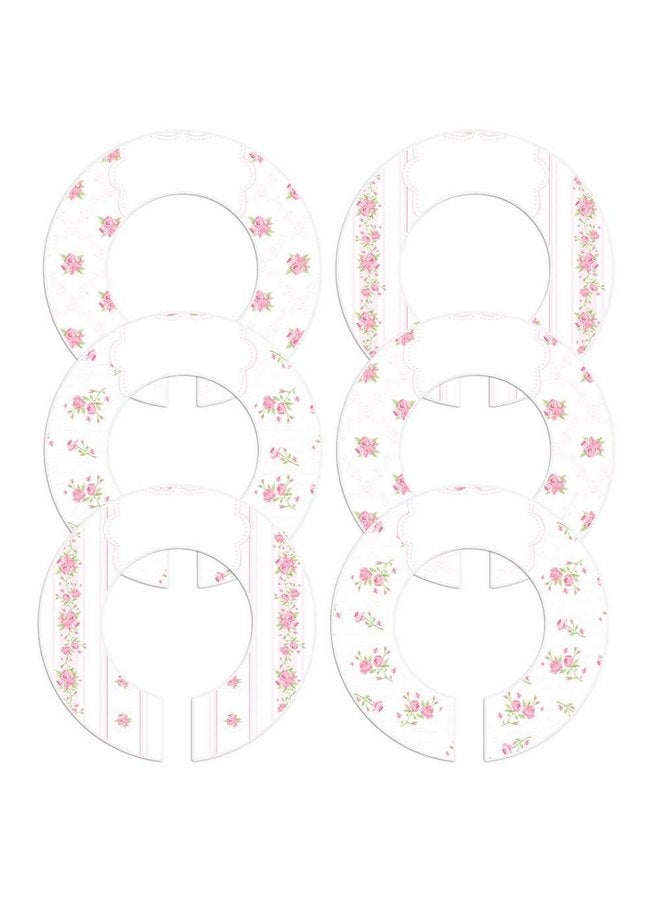Closet Doodles 6 Baby Girl or Adult Clothing Size Closet Rod Divider Tags Pink Roses (1.5 Inch Rod) - Image 3