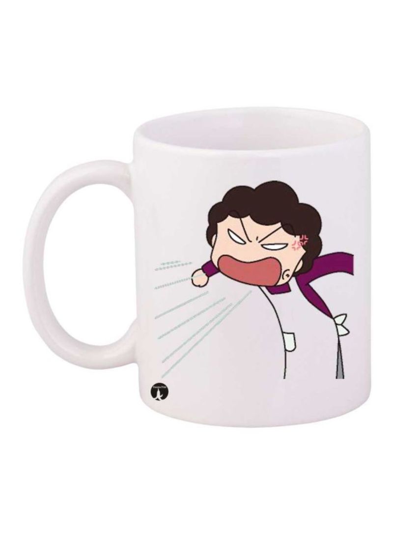 RKN Chibi Maruko Printed Mug White/Purple/Beige Standard Size