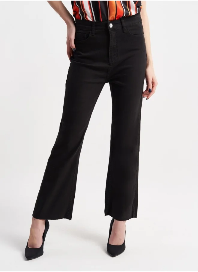 هايليز Chic Black Flared Pants